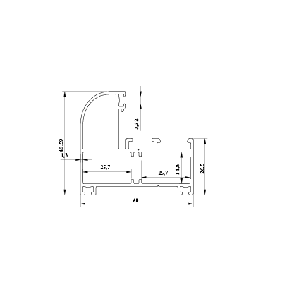 چهار چوب لولایی ۶۰ 1/KL-1251