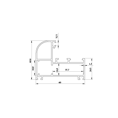 چهار چوب لولایی ۶۰ KL-1251