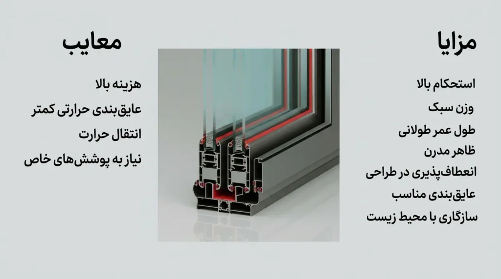 مزایا و معایب پنجره آلومینیومی در مقایسه با UPVC