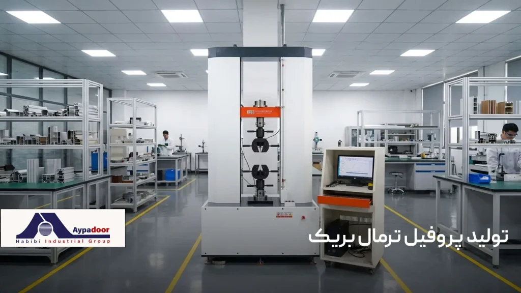 کنترل کیفیت اتصال مکانیکی پروفیل ترمال بریک در کارخانه