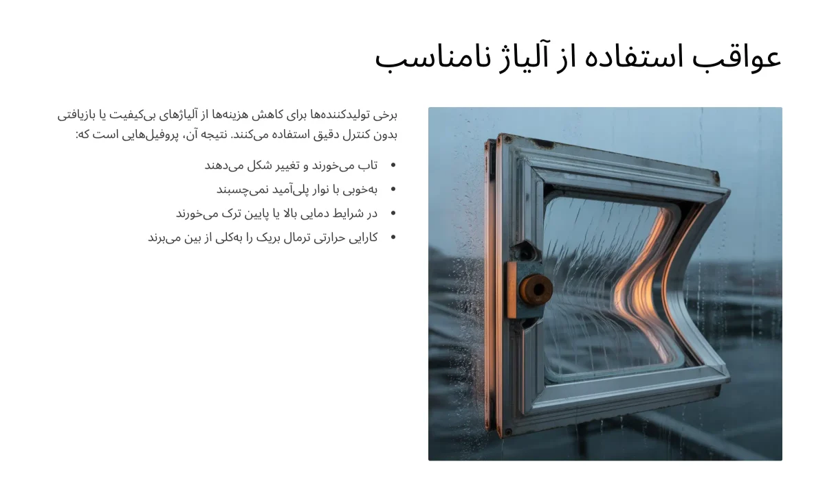 راهنمای کاربردی انتخاب آلیاژ پنجره آلومینیومی برای جلوگیری از تاب خوردگی و اتلاف انرژی